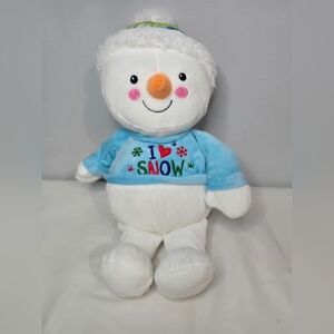 Dan Dee Christmas Soft White Snowflake Snowman Plush Stuffed Animal Doll SOLD